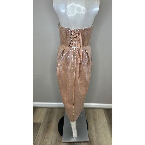 NWT Bronx and Banco Maraya Sequin Corset Midi-Dress Size L $960 - Picture 7 of 9